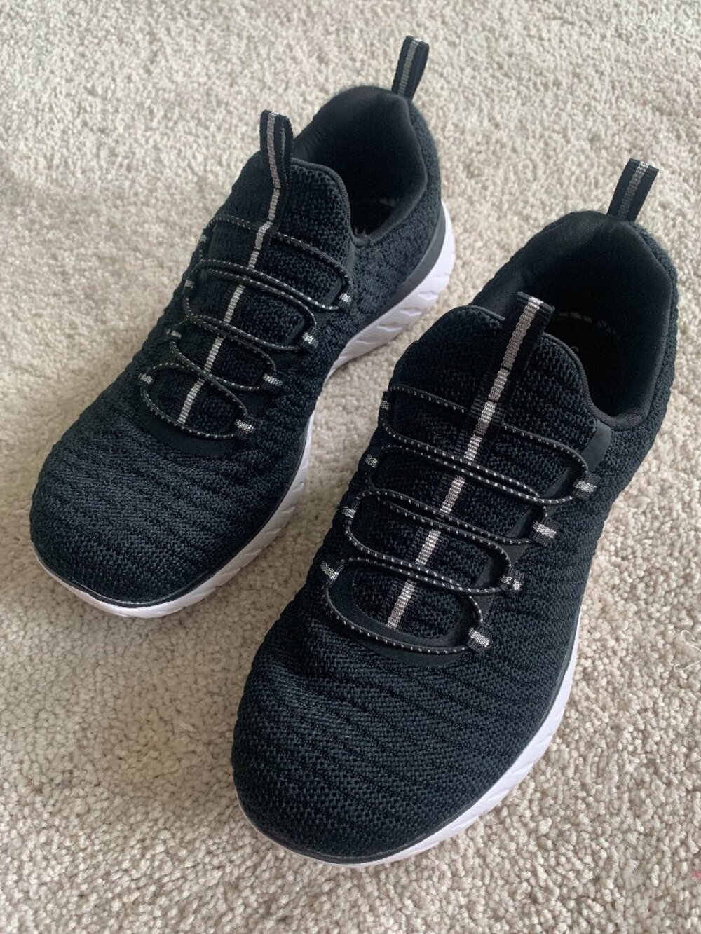 Athletic Works Bungee Slip-on Sneakers, Black, Women's size 6